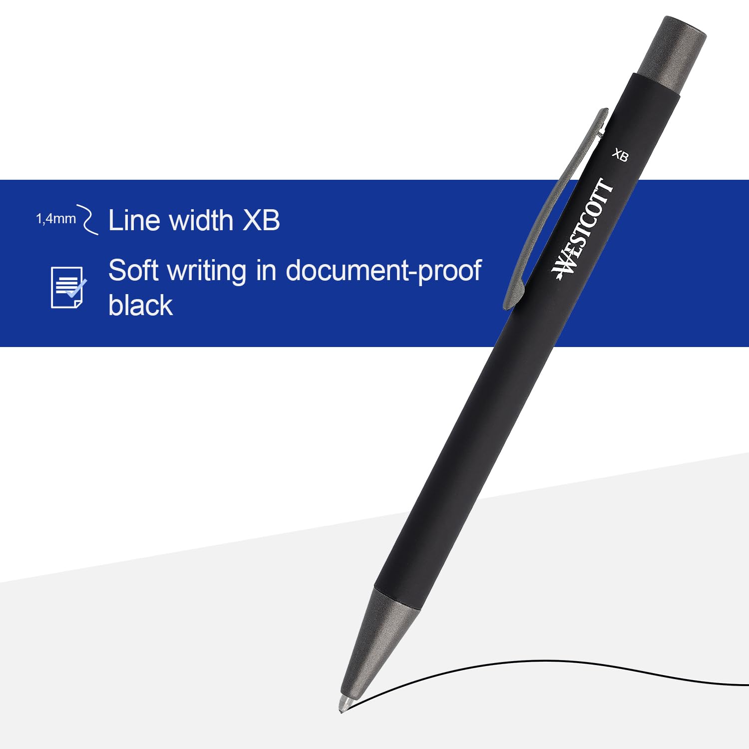 Westcott PRIMESOFT ballpoint pen 5 pieces Black, 1 count (Pack of 5) - Image 3