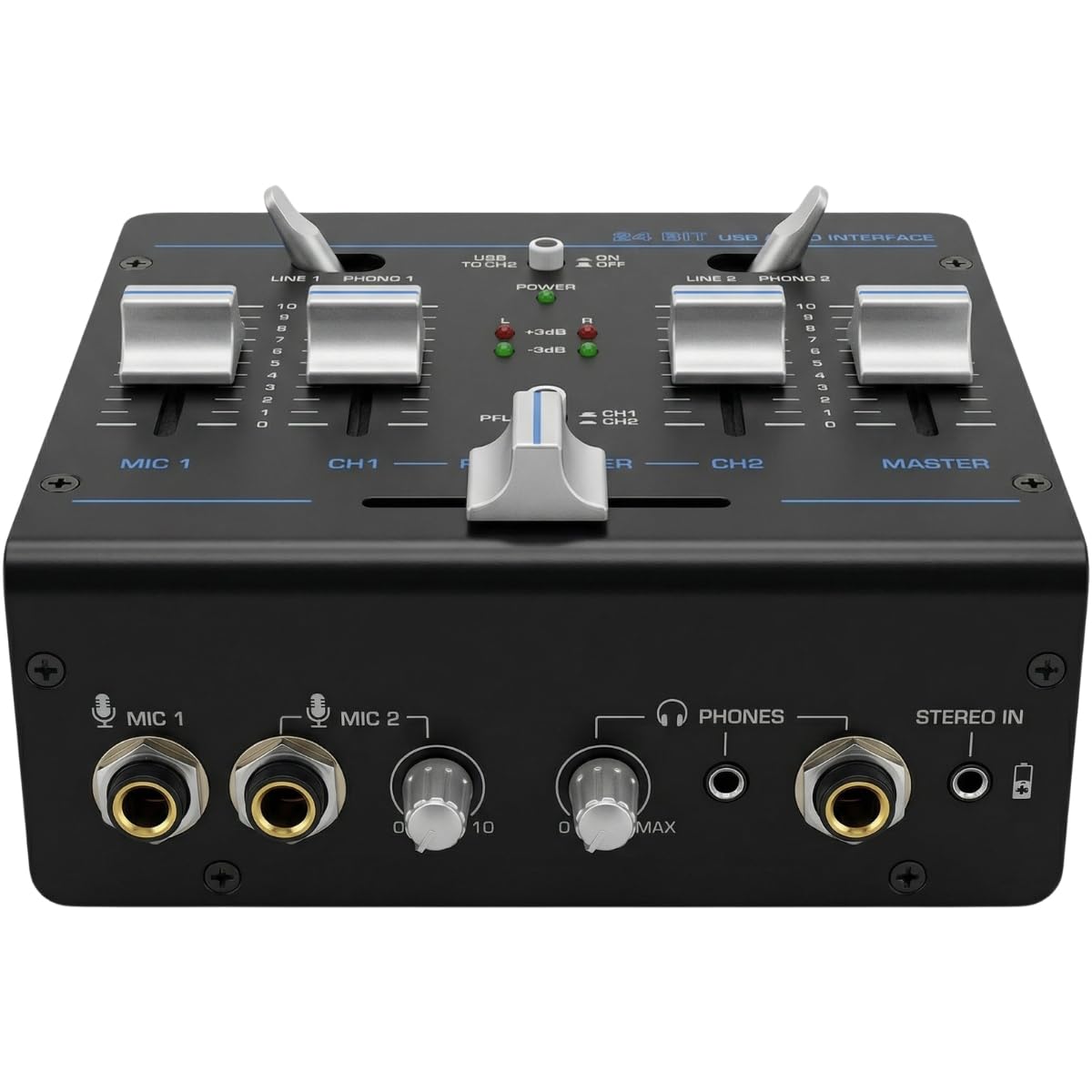 Thornton DJMIX2 - Mezclador De DJ De 2 Canales Con Interfaz De Audio USB