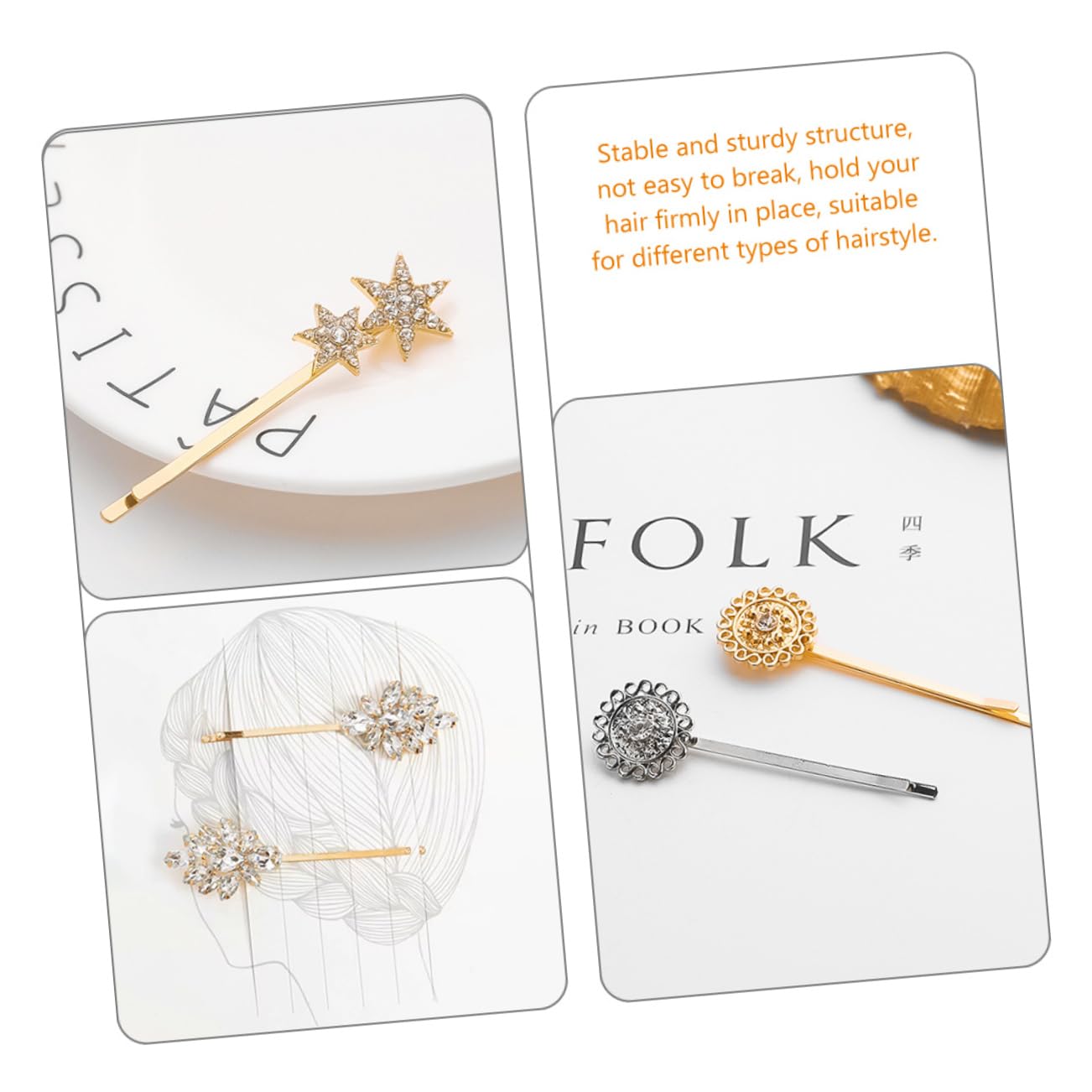 FRCOLOR 20pezzi Fermagli Per Con Strass Accessori Eleganti Per Ragazze e Donne Perfetti Per Matrimoni e Cerimonie