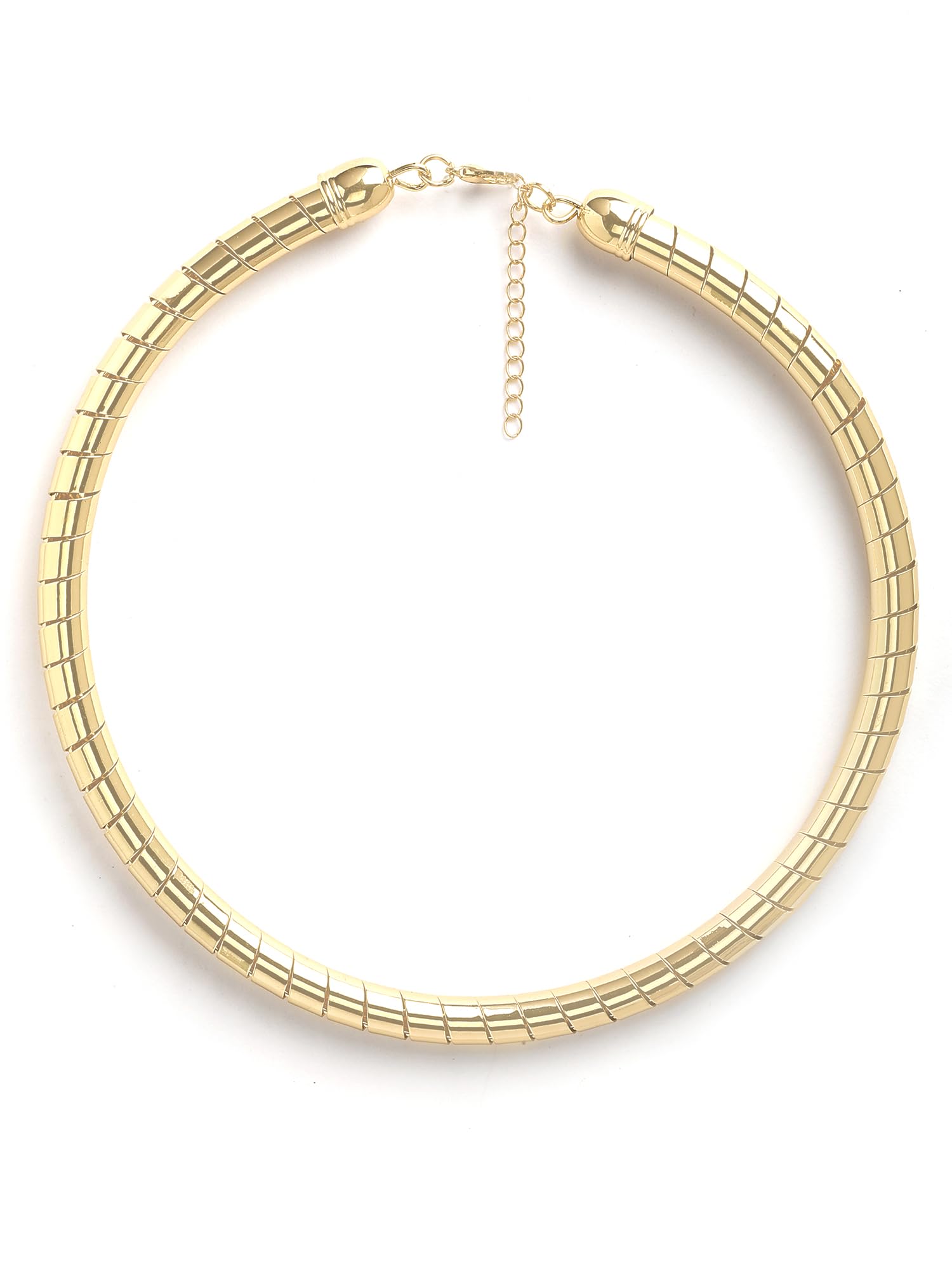 karatcart Gold-Plated Spiral Choker Necklace for Women-picture-34