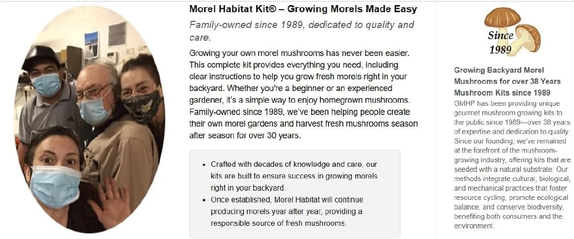 Morel Habitat Kit® & Custom Morel Sticker. Morel Habitat Kit ® Compatible with Any Soil Type Across The U.S., Outdoor Garden & Backyard Cultivation Set with Full Instructions - Made in The USA