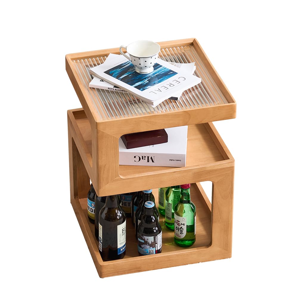 Amazon.co.jp: ナイトテーブル ガラス天板 ベッドサイドテーブル 3段