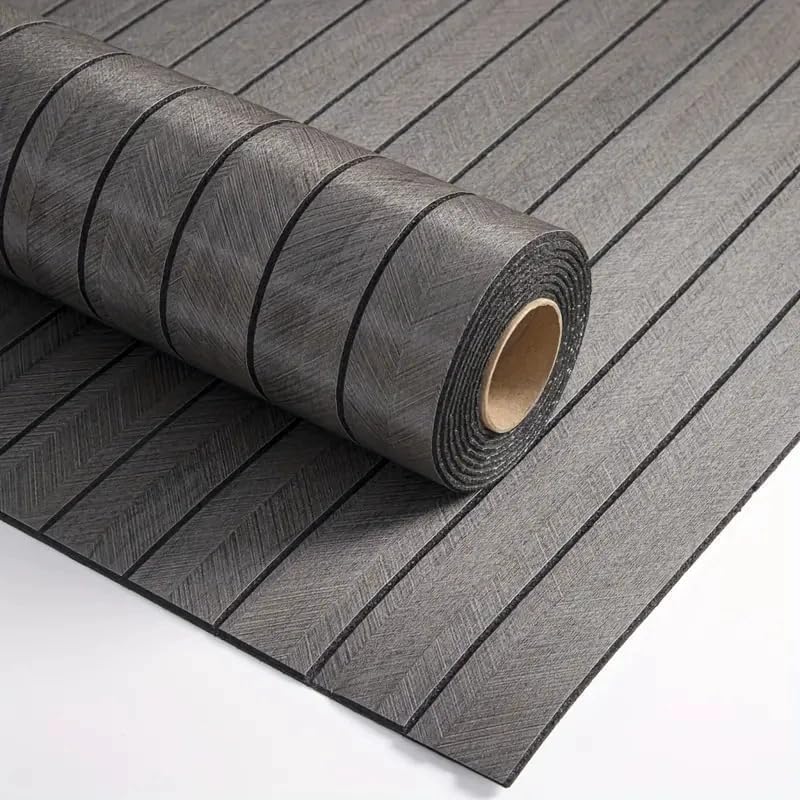 3D Self Adhesive Wood Slat Panels, Peel & Stick Wallpaper, Acoustic Waterproof PVC Panels for Walls & Ceilings (Grey, 40 x 300 cm)