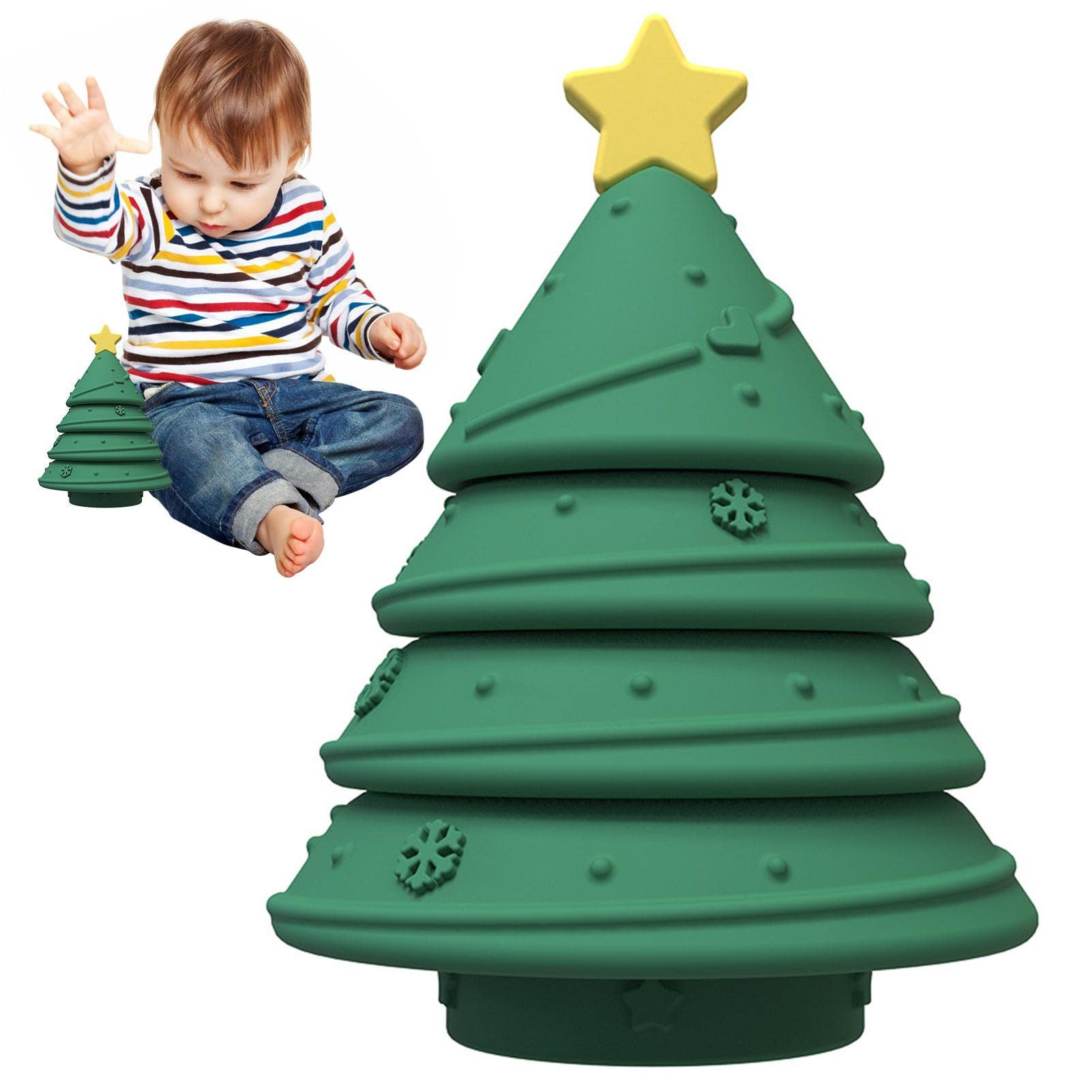 Amazon.co.jp: クリスマスツリースタッキングおもちゃ - シリコン