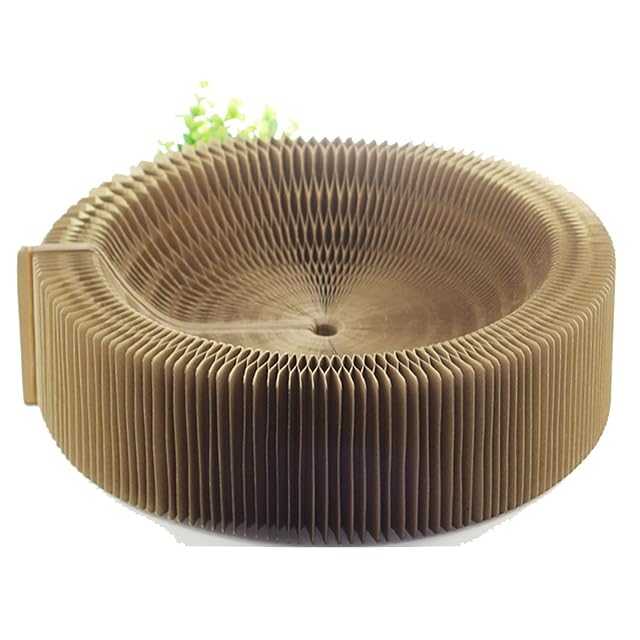 Foto 5 de 5 de BobbyPet Cama rascadora para Gatos, Forma Redonda Plegable para Gatos Grandes