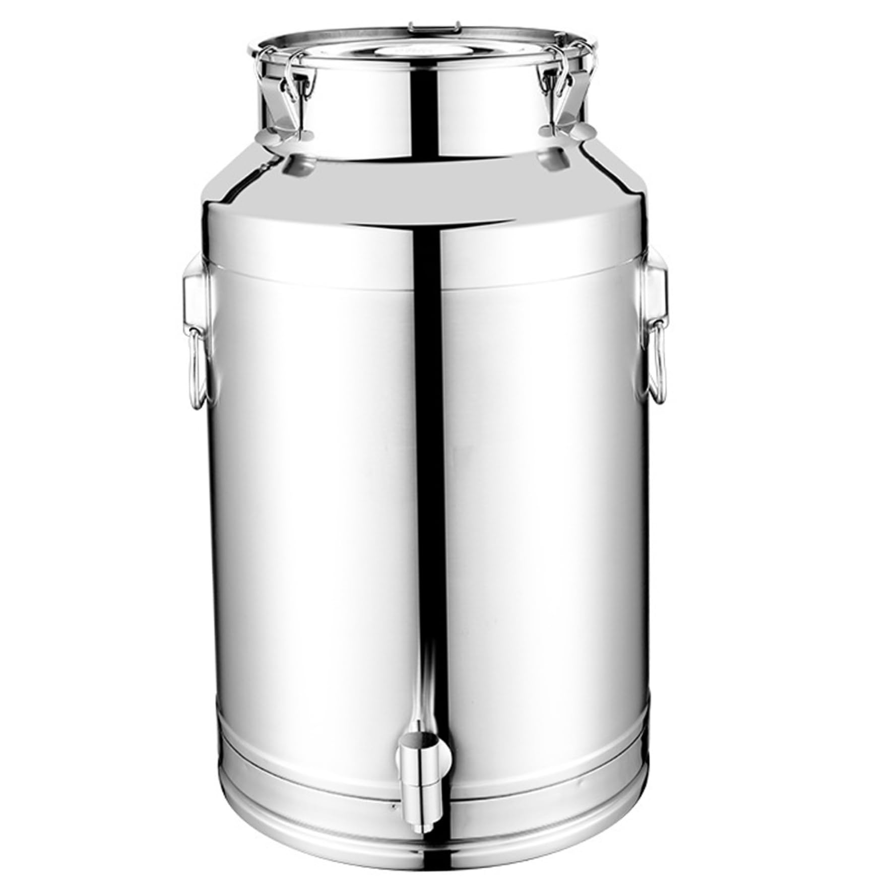 Stainless Steel Water Dispenser 5L Food Grade 201 Steel Milk Can with Lid, Leak-Proof Seal & Tap for Kitchen Oil, Wine, Beverage Storage