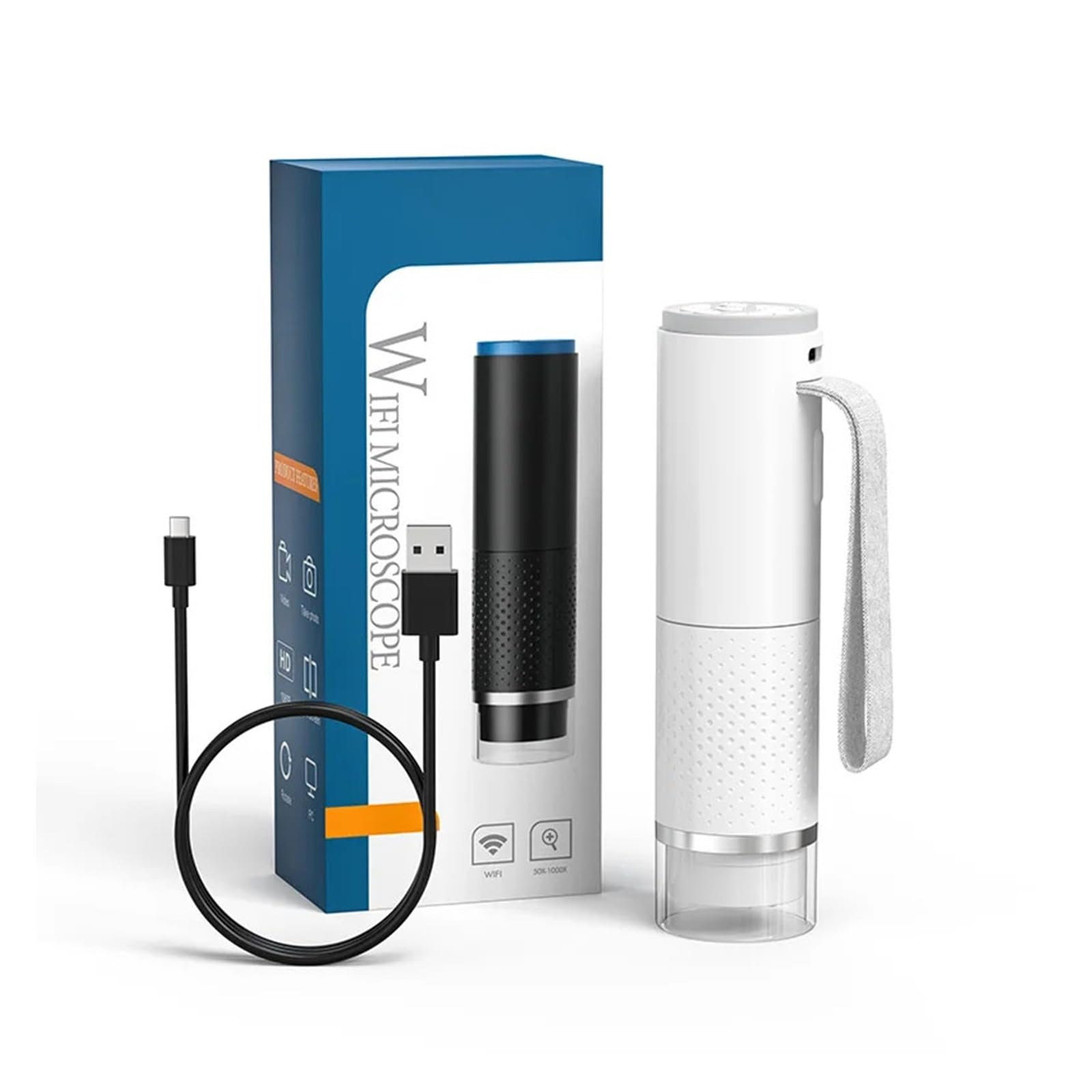 Microscopio digitale wireless ingrandimento 50X-1000X, endoscopio Wi-Fi, telecamera portatile, for ispezione PC IO/S, Android/i/d
