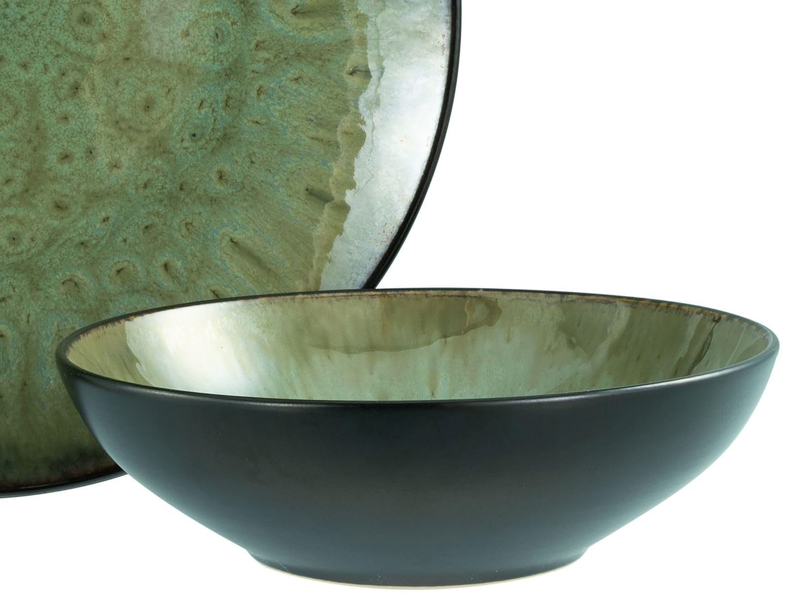 CreaTable, 23961, Serie Jawa, 18-teiliges Geschirrset für 6 Personen, Teller Set aus Steinzeug, spülmaschinen- und mikrowellengeeignet, Qualitätsproduktion