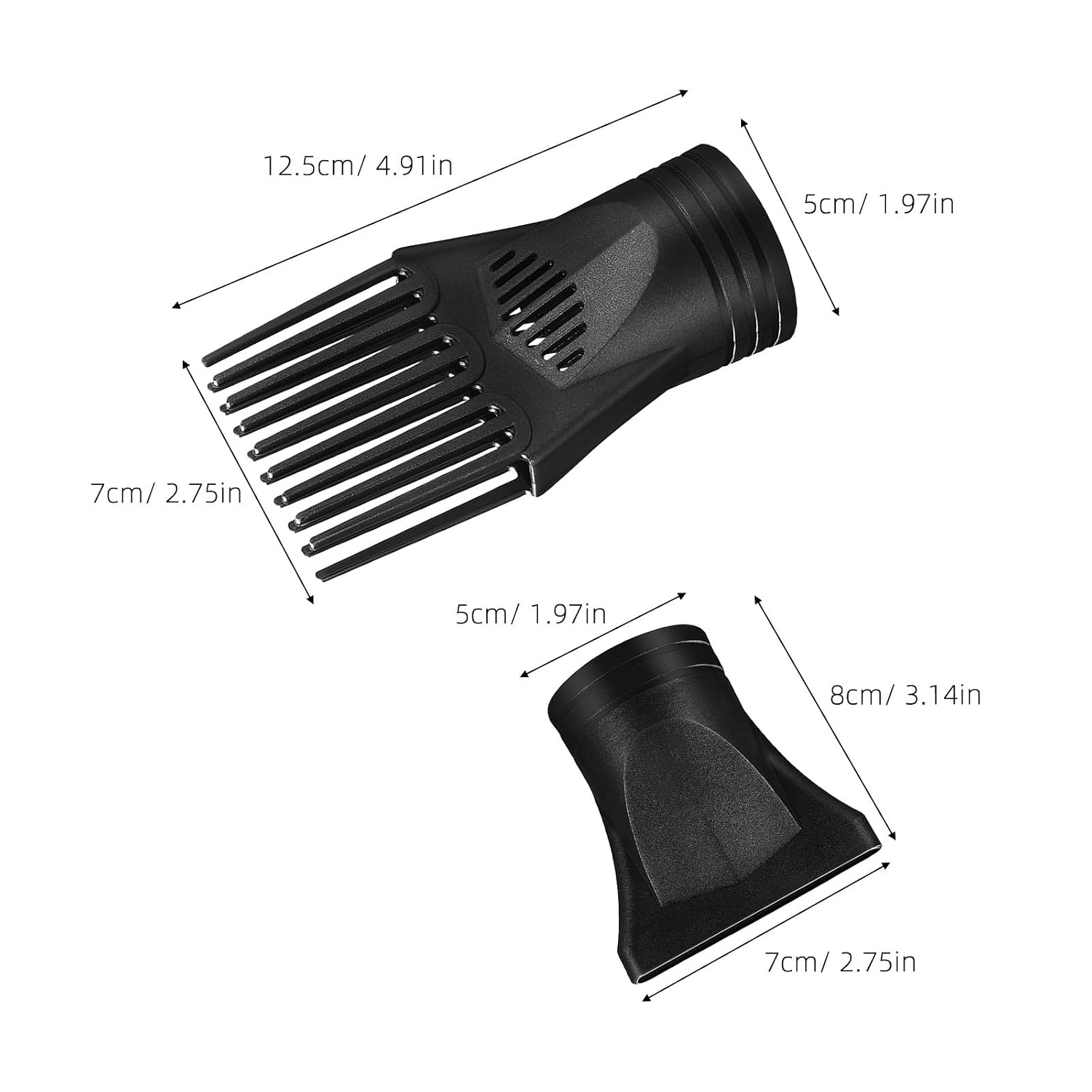 5PCS Blow Dryer Comb Nozzle Attachments - Hair Dryer Attachment Plastic Blower Nozzle Replacement Styling Tool for Home Salon Outer Diameter 4cm to 4.6cm