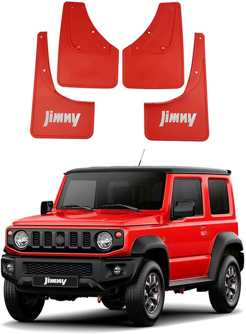 Red,Car Mudguard Mud Flaps for Suzuki Jimny HJ BJ64 BJ74 2019-2025 Molded Custom Front and Rear Mudflaps Splash Guards Flares Kit 4-PC Auto Accessories,Send 1 Car Wash Towel