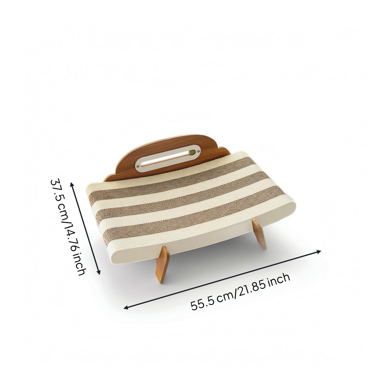 Griffoir pour Chat en Forme Canapé avec Surface en Support en Bois Grainé Lit Confortable pour Gratter et Dormir Jouet à Cataire pour Pièce Vie