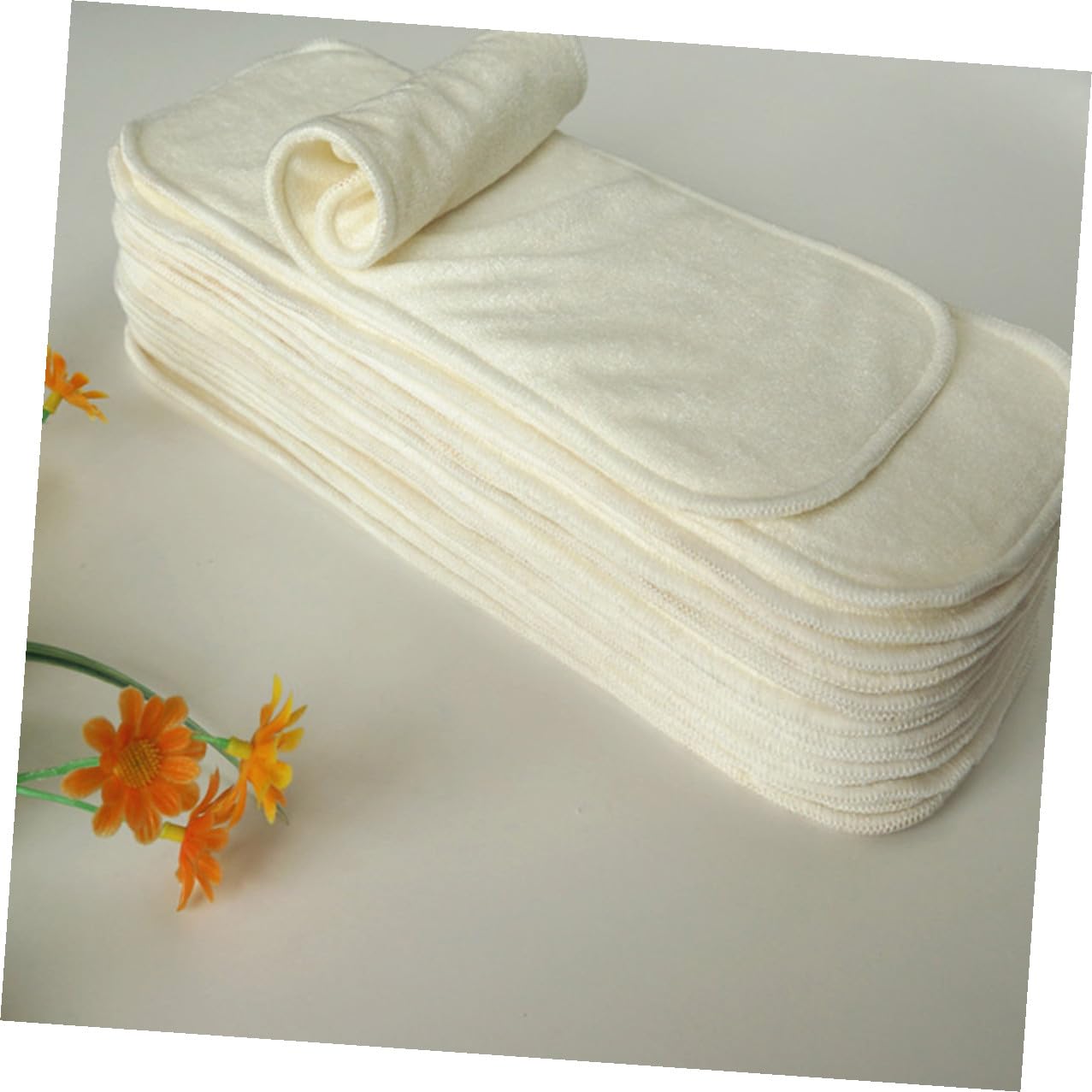 6 piezas Pañales para Niña Almohadillas Absorbentes Fibra de Bambú Desodorizantes y Transpirables Color Beige para Uso Casa y Viajes