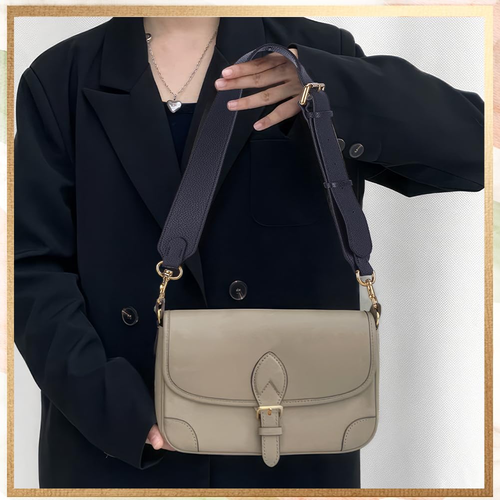 PH PandaHall Tracolla In Pelle di Vacchetta Nera Cinghie per Borsa Manico per Borsa Regolabile Cinghia Larga per Borsa di Ricambio con Fermagli Girevoli per Borsa A Tracolla, 90-118cm