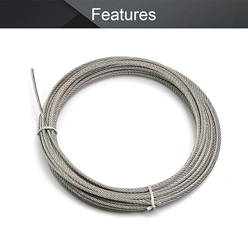 Miniatura 6 de Othmro Cables de alambre de acero inoxidable 304 para aviones, cables de enrejado, cables de alambre de metal flexible para barandilla, cubierta,