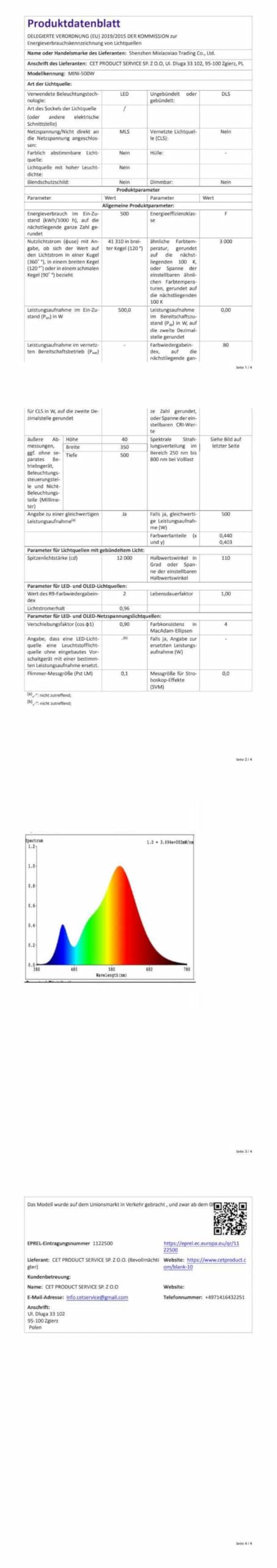 Zewnętrzny reflektor LED 500W: 50000LM 6000K IP66 Reflektory zewnętrzne | Zewnętrzne oświetlenie punktowe do ogrodów, tarasów, garaży, oszczędność energii