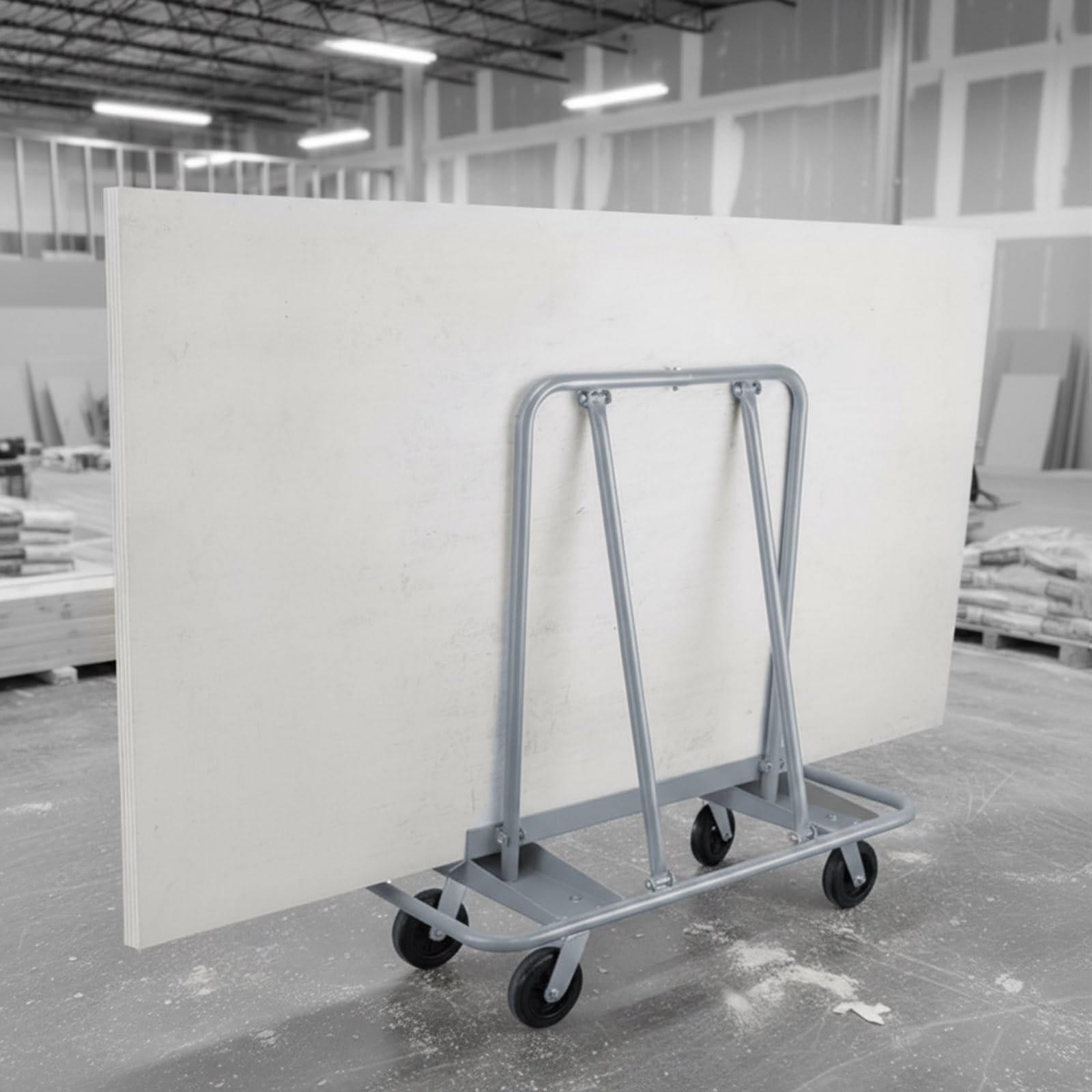 Werku WK602360, Carro Plataforma Porta Paneles-Placas, Calidad Profesional, Ruedas Caucho, Medidas Base 1060 x 320 mm, Capacidad Carga 900 kg