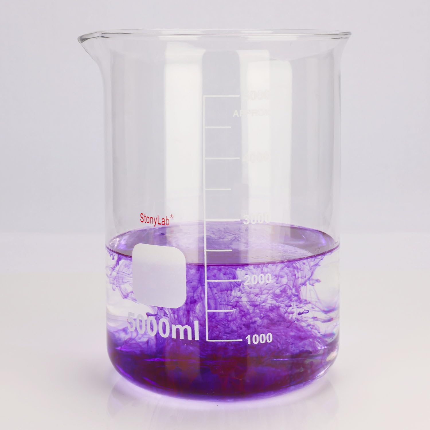 stonylab Glass Beaker, 1 Pack Borosilicate Glass Graduated Low Form Griffin Beaker with Pouring Spout Lab Beaker, 5000 ml — Amazon image 5