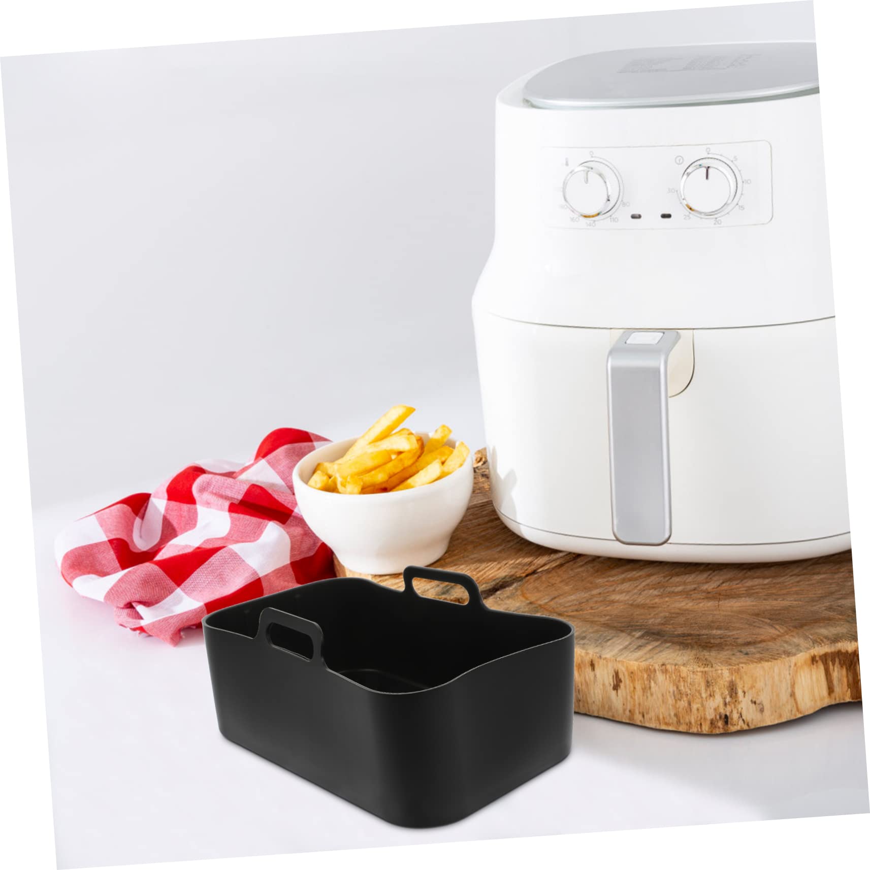MAGICLULU 2St Friteuse Silikonmatte sofortig Backmatten für die Küche silikonmatte für heißluftfritteuse backform airfryer Backunterlage für die Küche Air Fryer Innenpolster Kieselgel Black