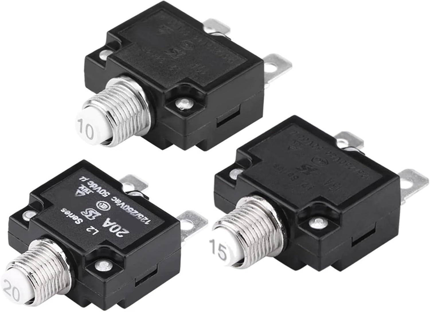 AC 125/250V 10A/15A/20A Reset Thermal Switch push button Circuit Breaker Over Current Overload Protector for Generator(10A)