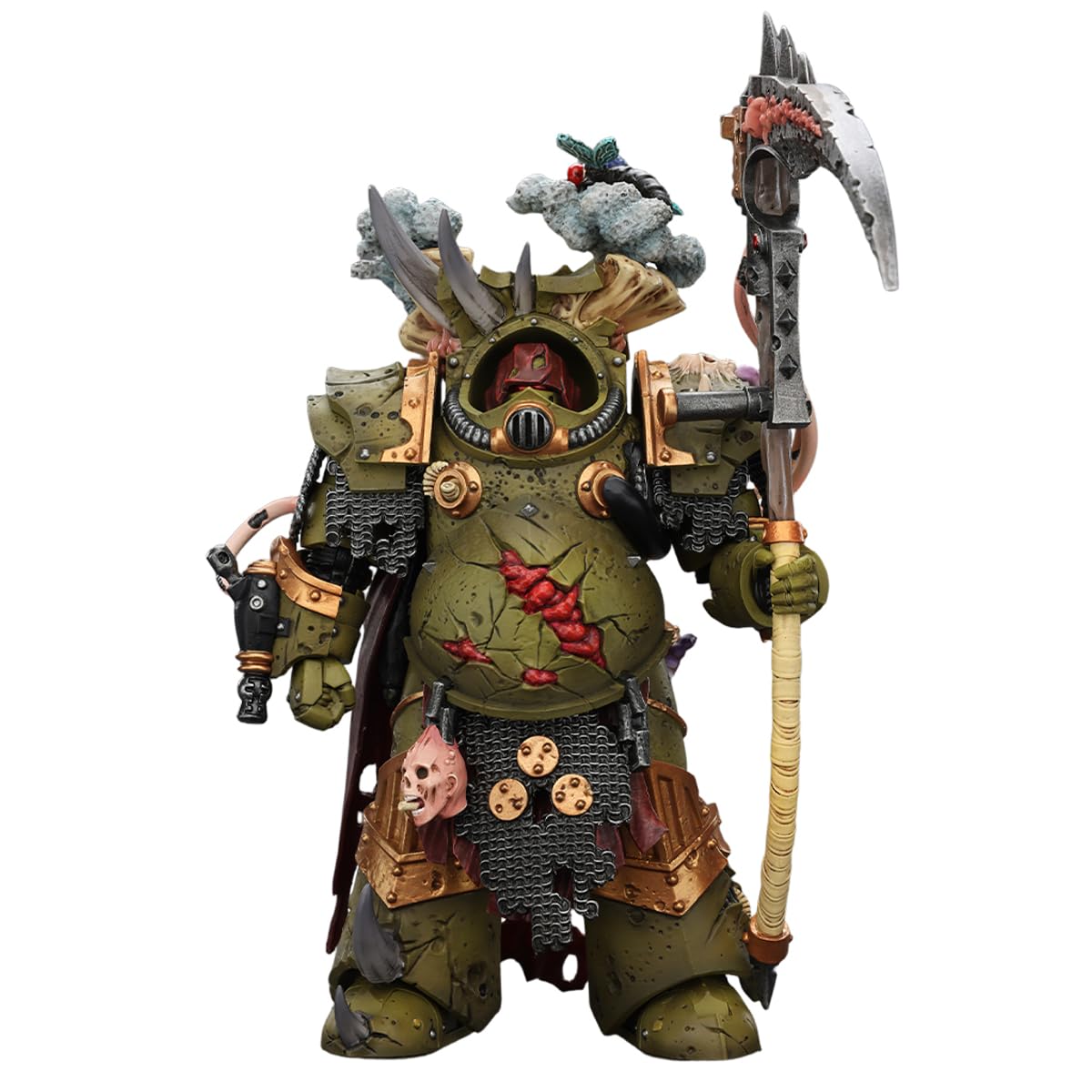 Warhammer 40k Figura de acción 1/18 Death Guard Deathshroud Terminator 1 with Manreaper and Plaguespurter Gauntlet 14 cm