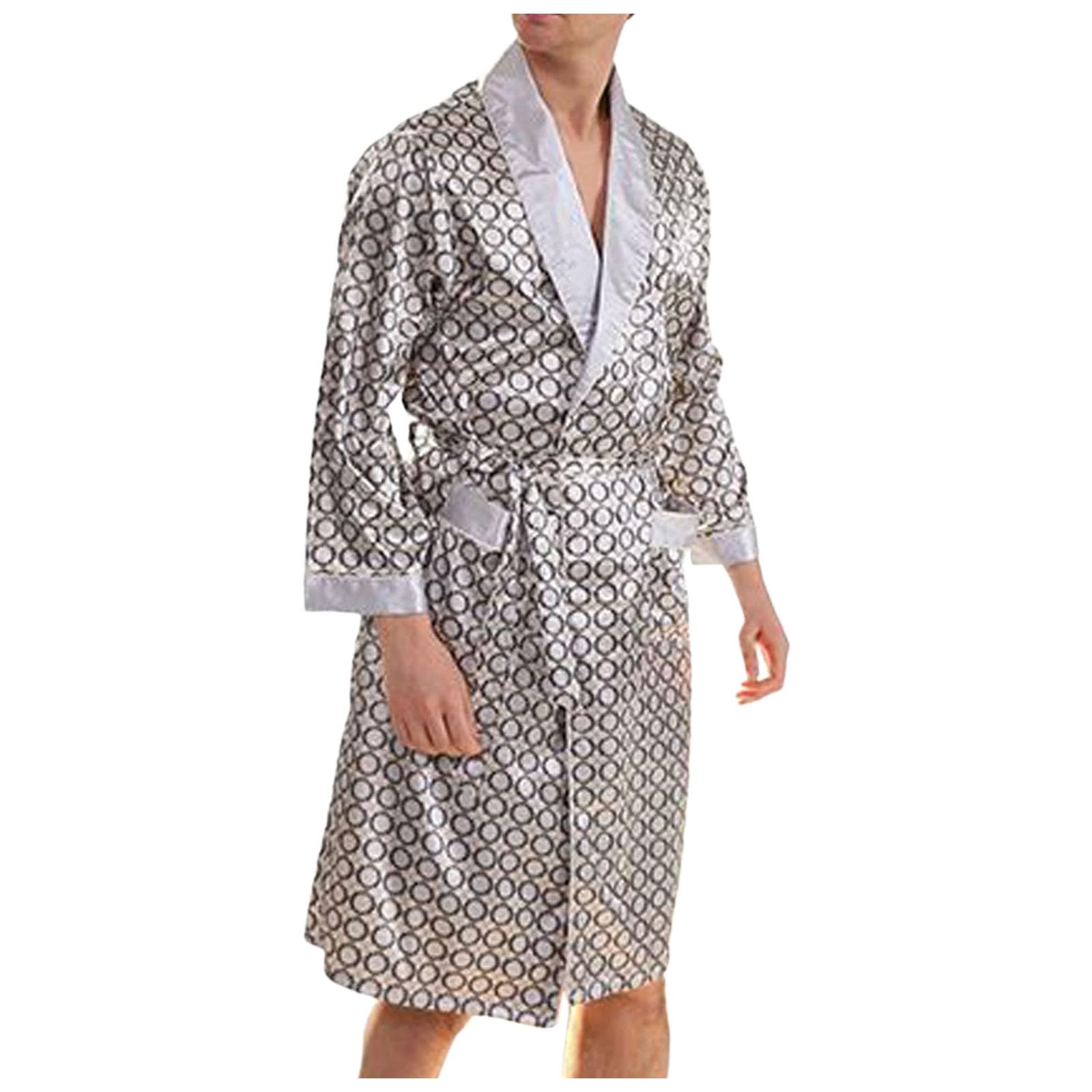 Accappatoio Microfibra Uomo Donna, Robe Kimono Japonaise Pigiama Lungo Yukata Accappatoio Vestaglia Da Notte Pigiama Estate Biancheria Da Notte Sleepwear Vestaglia Loungewear E Abbigliamento Da Notte