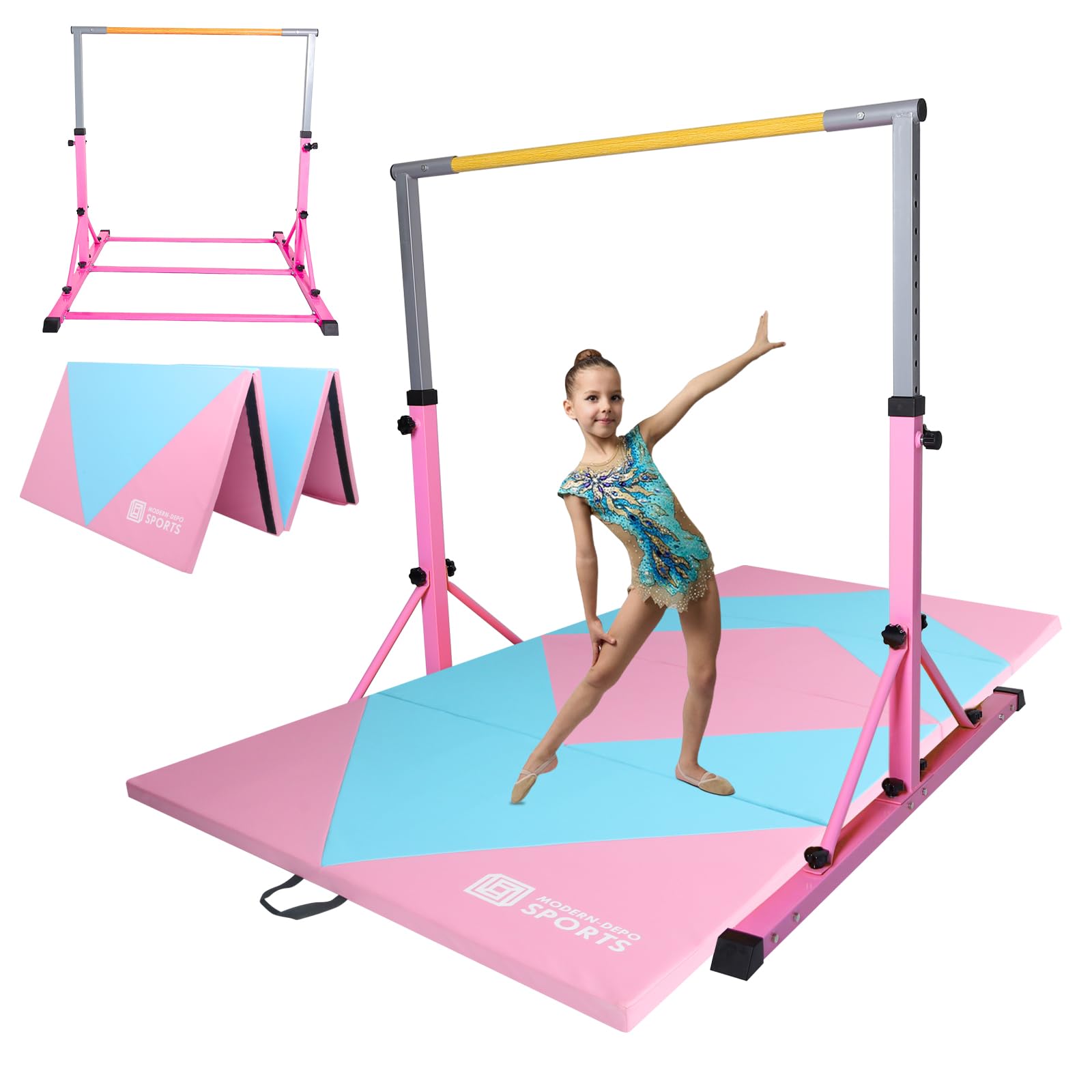 Junior PRO Gymnastic Bar with Mat for Kids, 35
