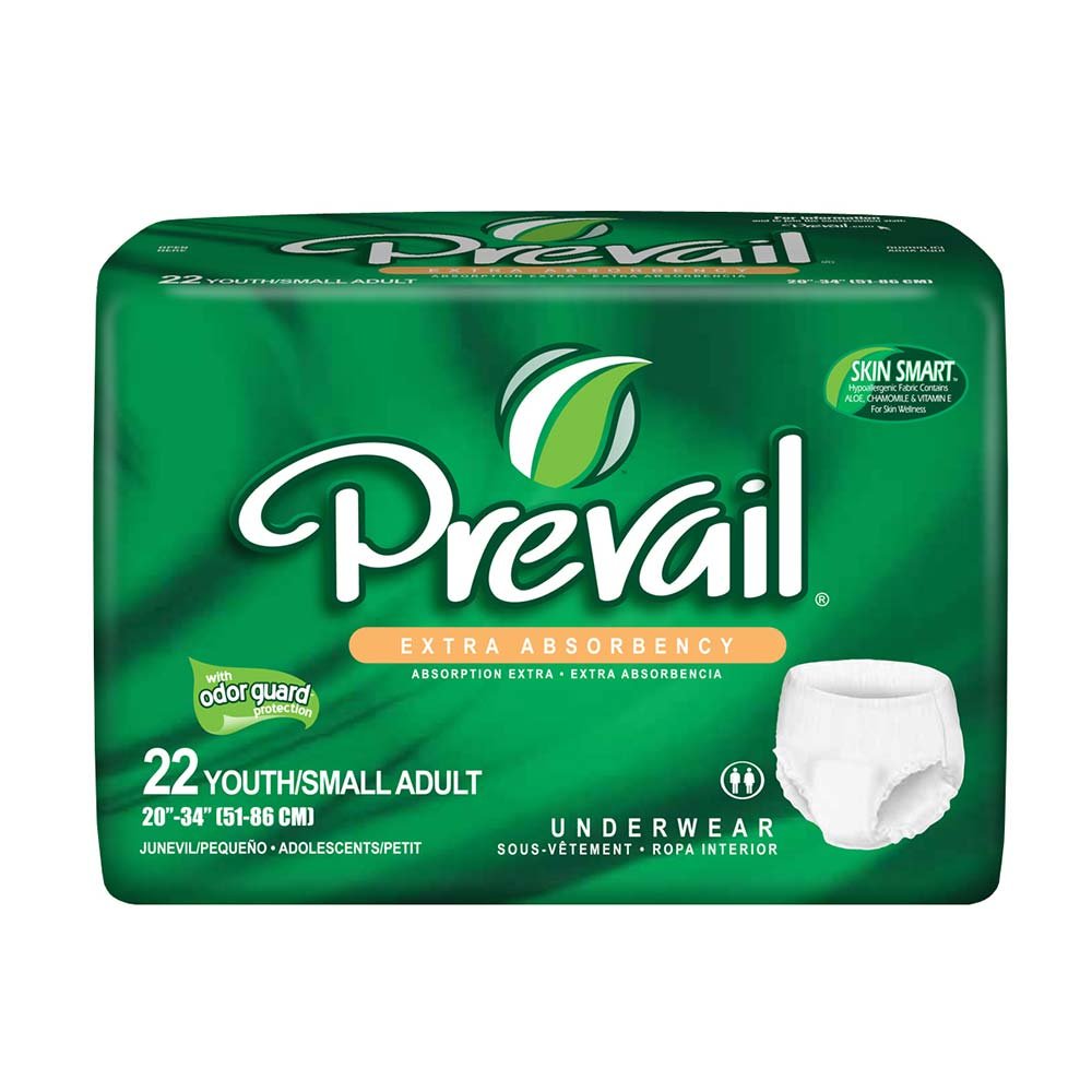 Prevail PV511 Brief Pull Up Small Youth, 20"-34", 22/Bag