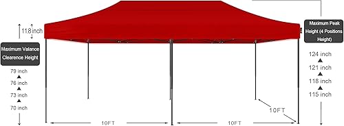 Miniatura 2 de American Phoenix Tienda de campaña desplegable de 10 x 20 pulgadas, portátil, comercial, resistente al instante, refugio de mercado al aire libre