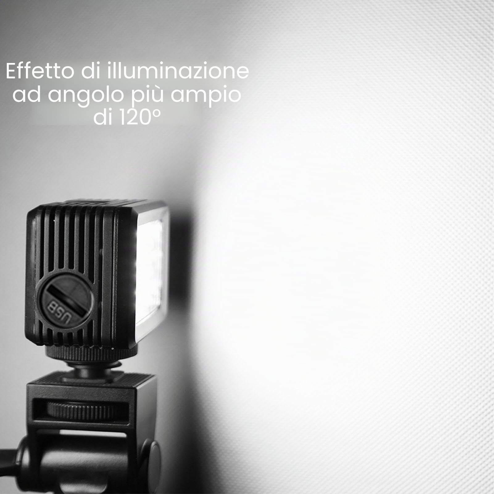 Lampada Subacquea Impermeabile, Luce LED Video Dimmerabile CRI 95+ 2500-9000K per Action Cam, Accessori Fotografici Subacquei 40M, con Adattatore 1/4 Pollice