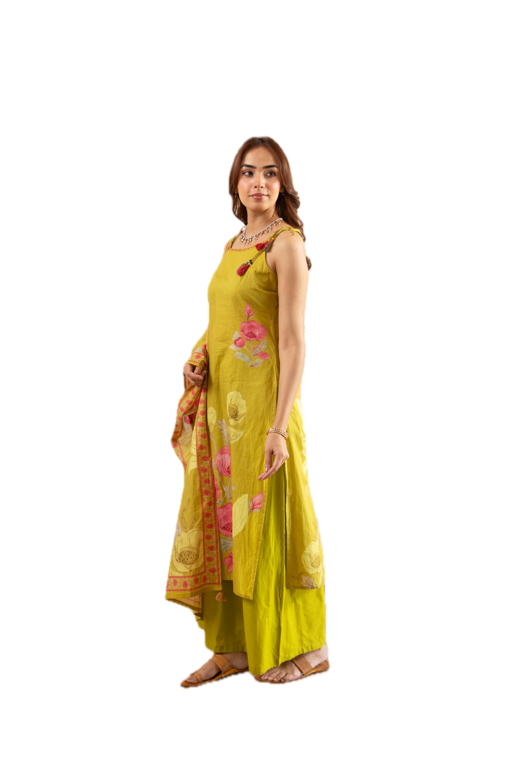 Women's Pure Cotton Printed Work Kurta Pant Set with Dupatta Salwar Suit Set For Women-image-15