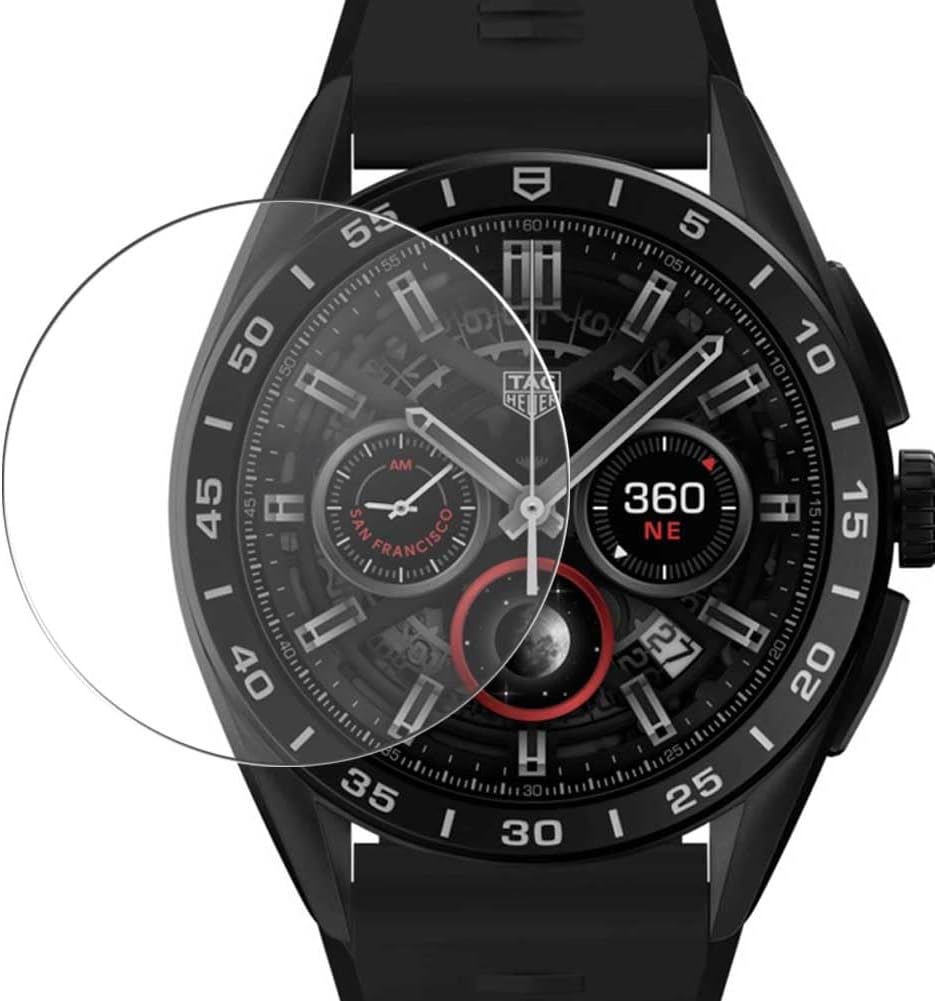 [3 Pack] Synvy Screen Protector Film, compatible with TAG Heuer Connected SBR8A80.EB0259 Guard Sticker [ Not Tempered Glass Protectors ], Transparent