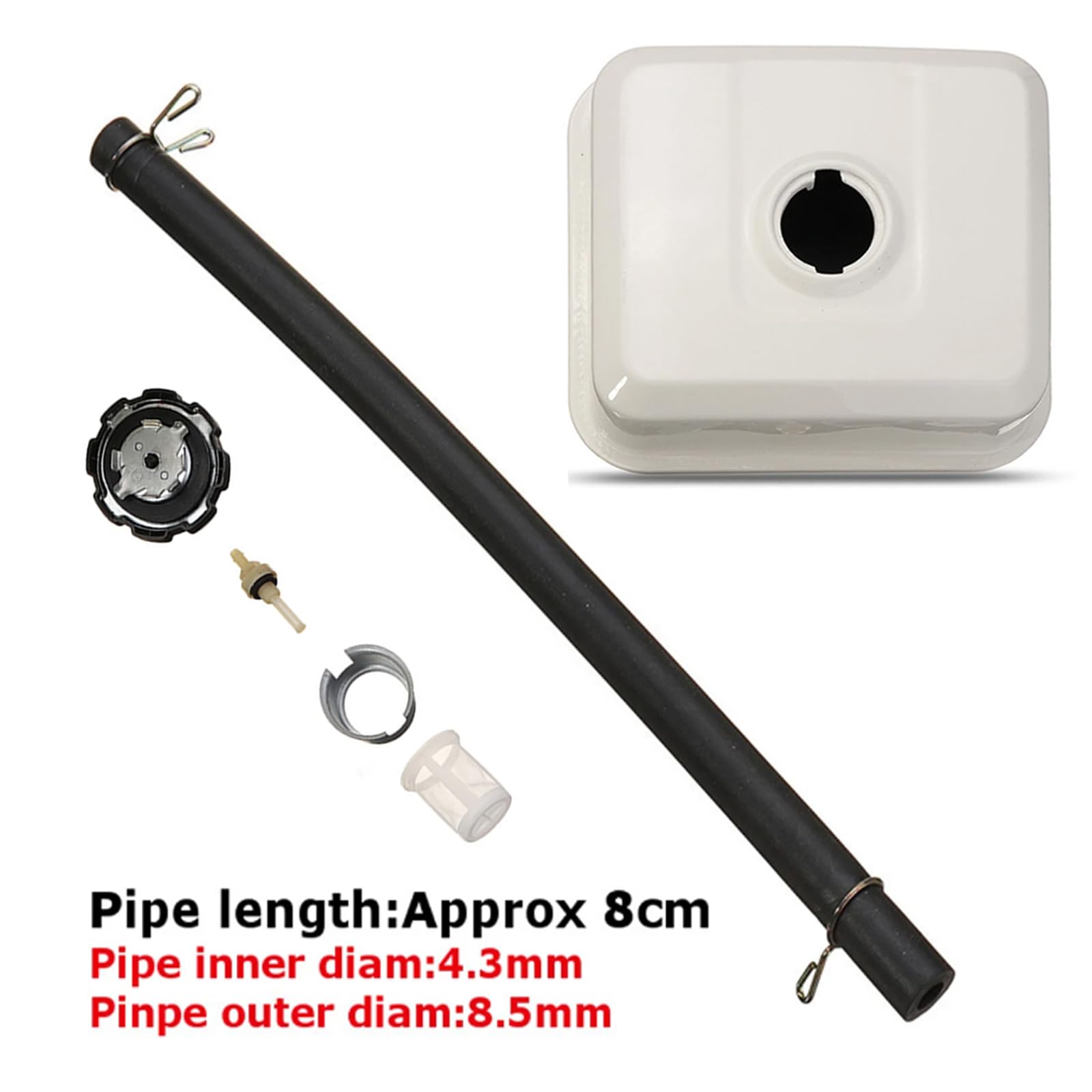 Réservoir Essence pour Honda GX120 GX140 GX160 GX200 Moteur, Kit de Réservoir à Essence de 3L avec Bouchon de Réservoir Filtre à Carburant et Conduite de Carburant Réservoir de Carburant