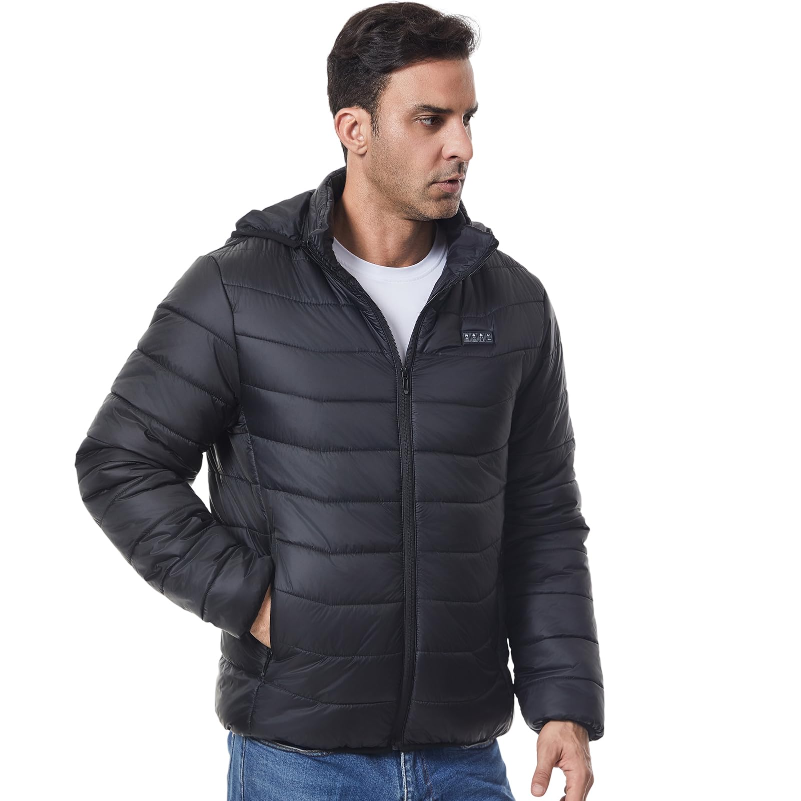 mingzhe Chaqueta Térmica para Hombre de 27 Zonas — Abrigo Térmico y Ropa Calefactable con Control de Temperatura 3 Niveles y 4 Zonas Control — Abrigo Invierno Ligero con