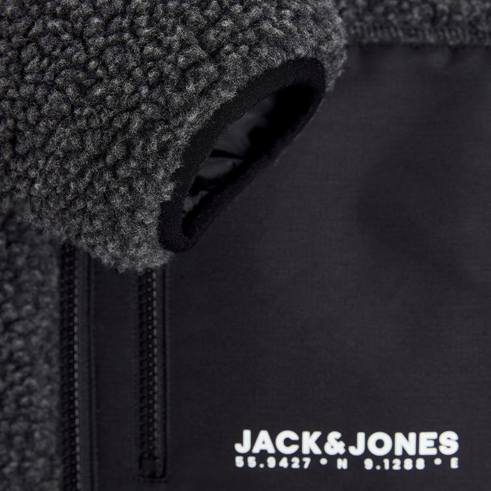 JACK & JONES Esterbro Teddy Herren-Sherpa-Jacke, Grau