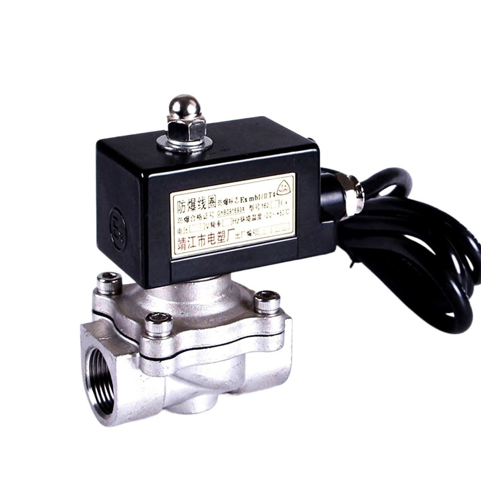 KKCZOFMJ 3/4" 304 Stainless Steel Explosion Proof Solenoid Valve Gas 220v 24v 110v(NPT-380VAC)