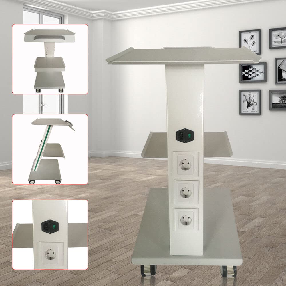 3 Ebene Tragbar Rollwagen Zahntechnik Schönheits Gerätewagen Dental Trolley Cart Medical Dental Lab Cart Transportwagen Rollwagen Medizinisch, Universalräder, 2 Fußbremsen