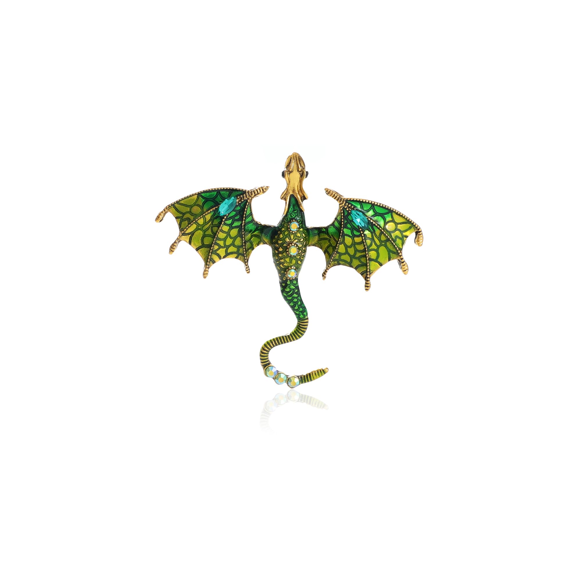 RrdailyEnamel Dragon Brooch Vintage Punk Dragon Animal Brooch Domineering Flying Dragon Brooch Personality Clothing Hat Bag Accessories for Men and Women