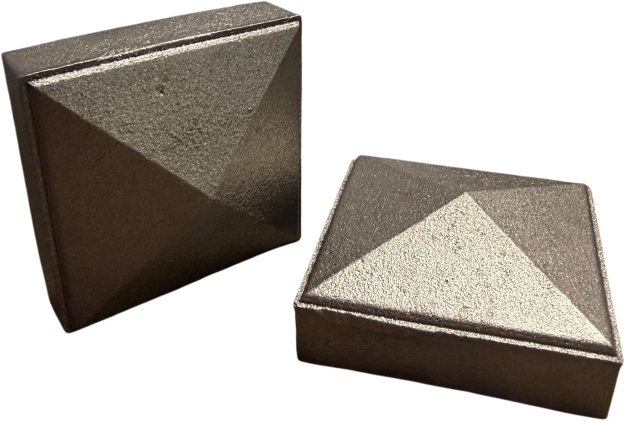 2" Cast Iron Pyramid Post Cap for Square Tubing (10 Pack).