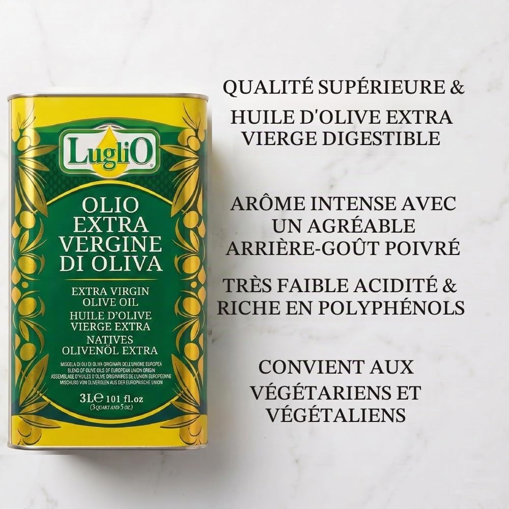 Olio Luglio - Huile d'Olive Extra Vierge (3 Litre) | Bidon de 3 Litres