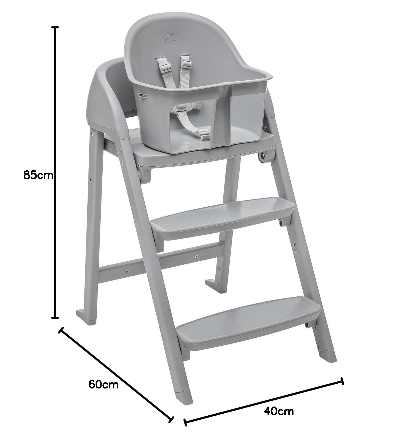 Chicco, Crescendo Lite, Sedia Evolutiva, Seggiolone 6-36 Mesi, Bambino 40 kg, Adulto Fino a 99 Anni, Poggiapiedi Incluso, Chiusura Compatta, Compatibile con Vari Accessori Chicco