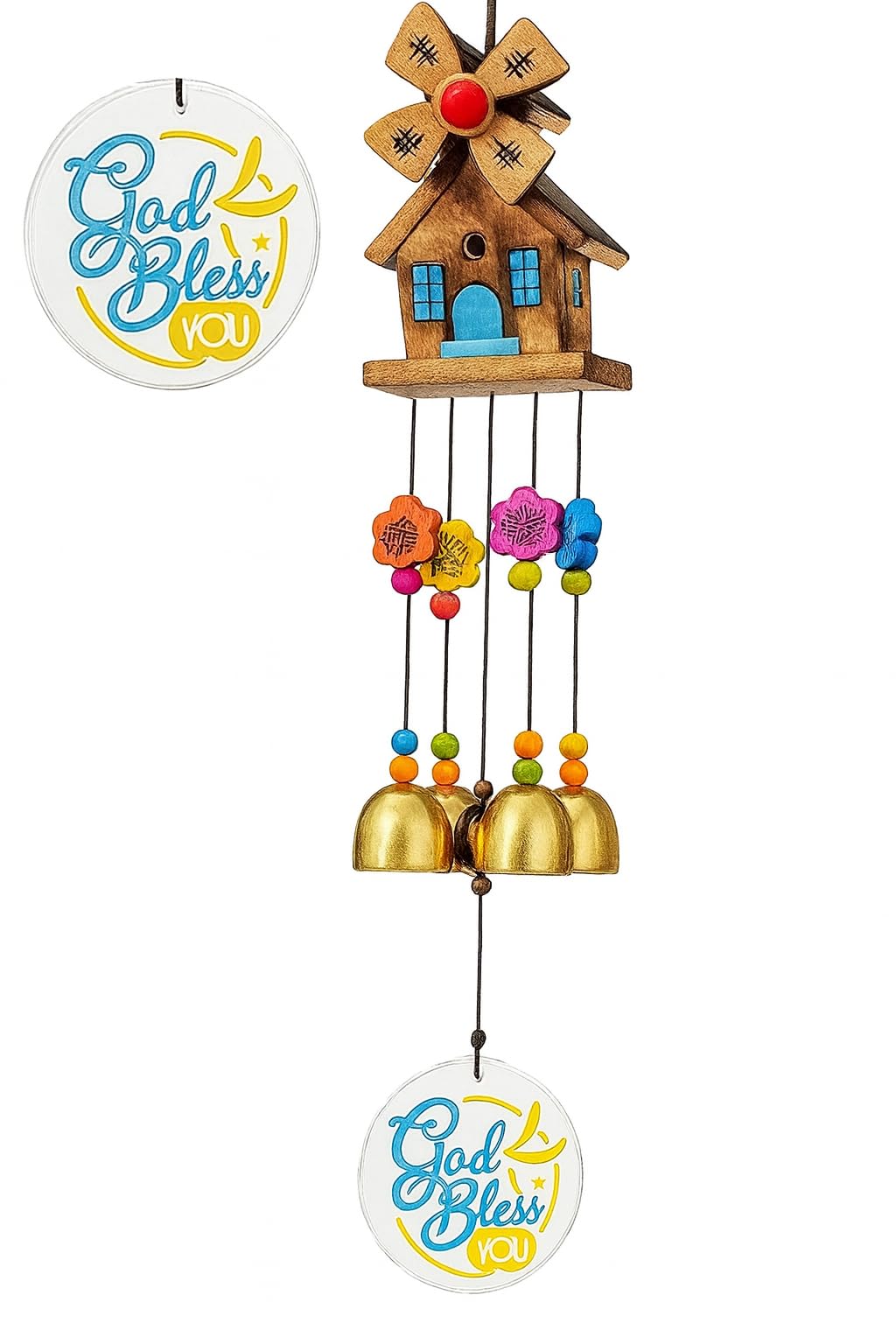 PARADIGM PICTURES fengshui Wind Chimes for Home Balcony Bedroom || Home Decoration Items (House-god Bless You)