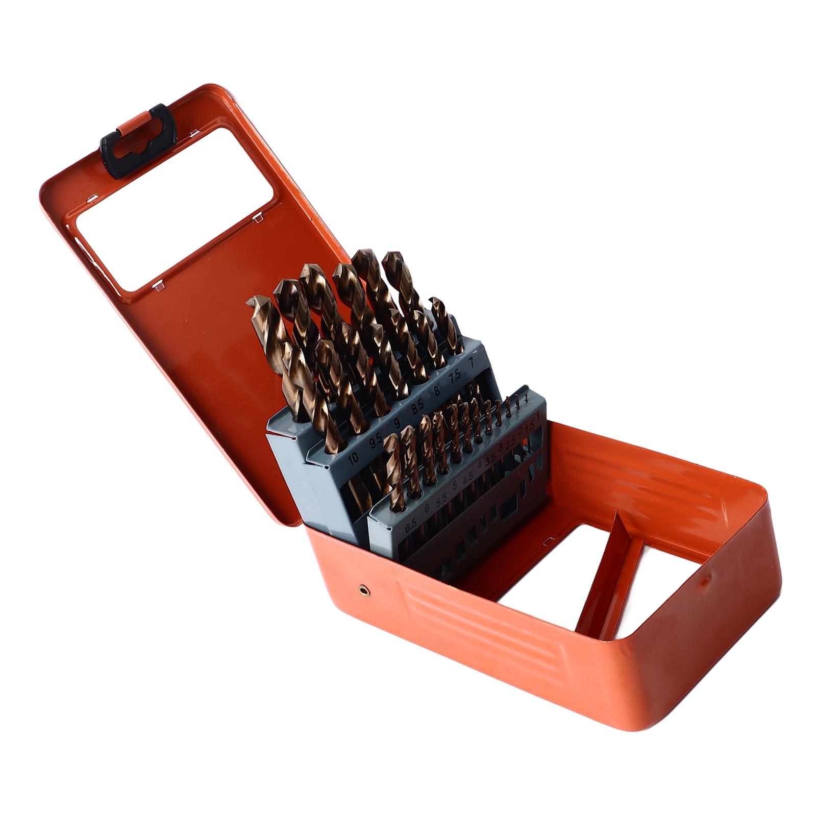 Cocoarm Juego de 25 Brocas Helicoidales de Cobalto HSS Juego de Brocas Helicoidales de 1 Mm a 13 Mm Eliminación Rápida de Virutas Resistente Al Desgaste para Hierro de Acero Inoxidable con Taladros