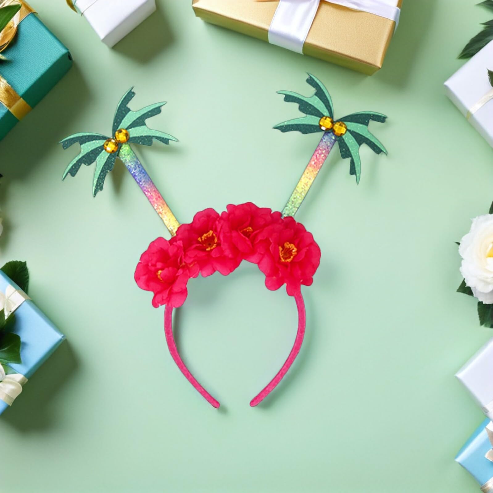 Diadema de Piña para Fiesta Luau, Plástico, 5 Piezas