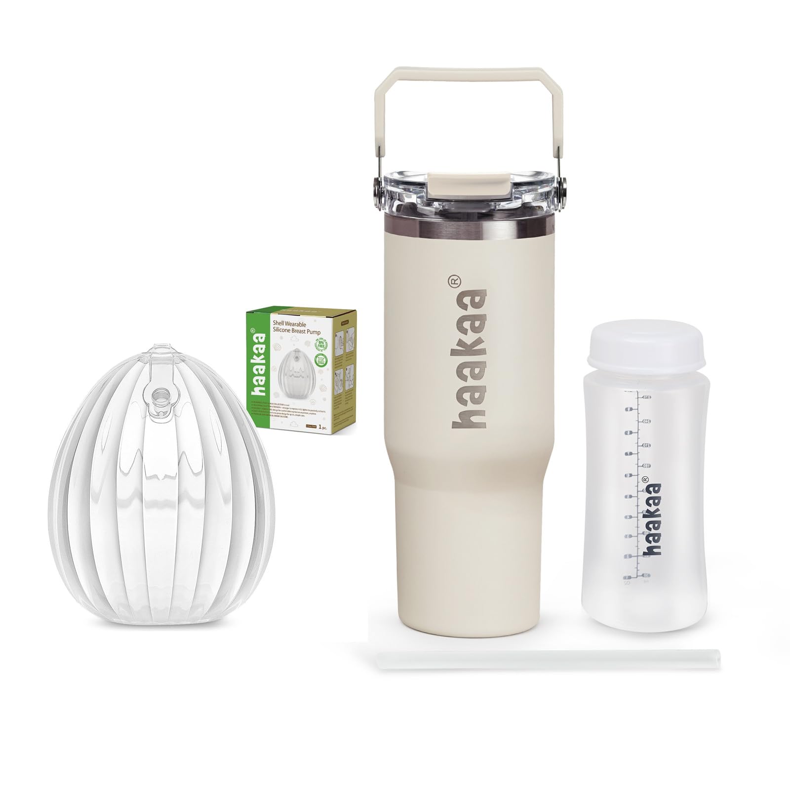 haakaa Shell Breast Pump 75ml,1pc &amp; Portable Breastmilk Cooler Combo