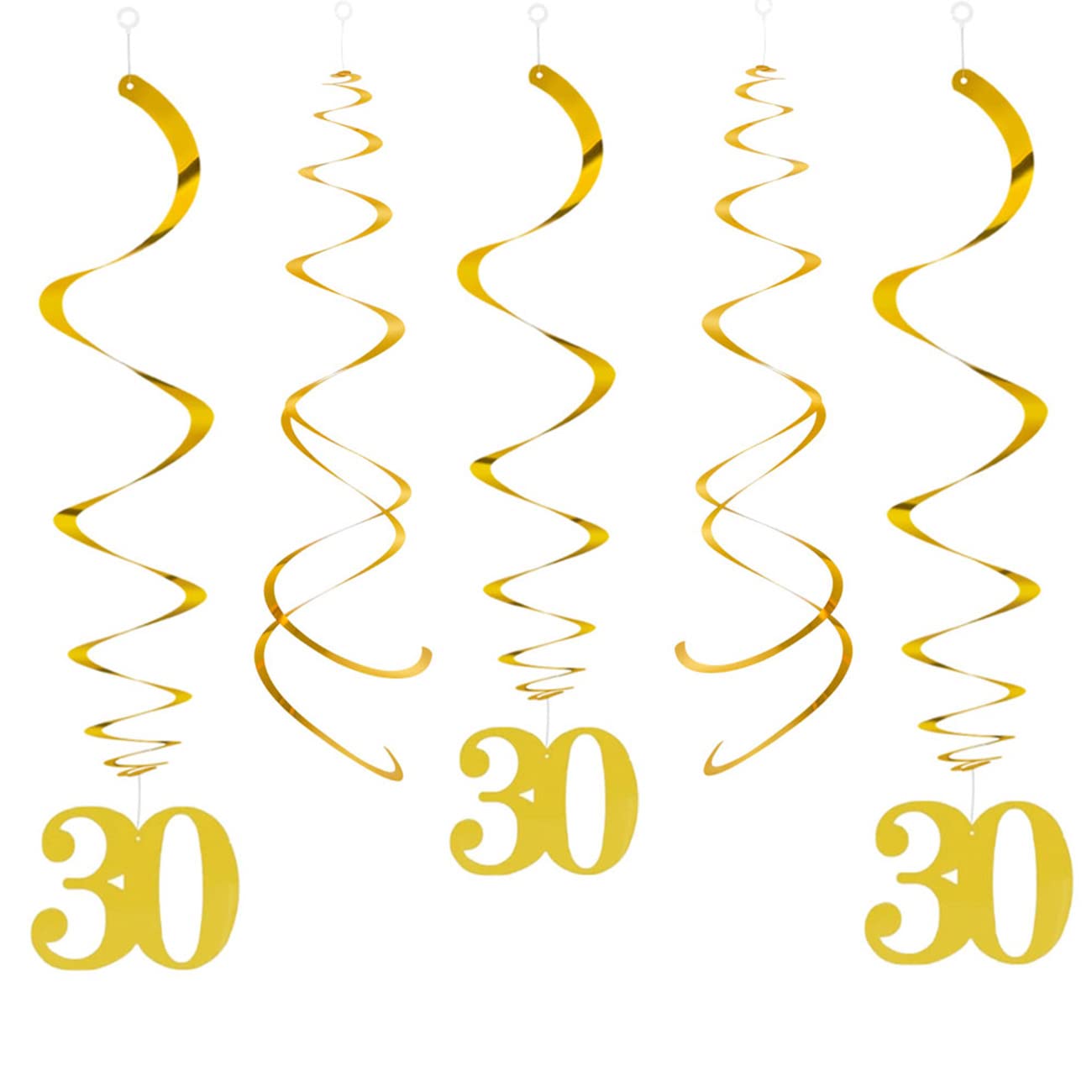 CC wonderland zone 20 Stück Gold 30 Geburtstag Wirbel Deko,H