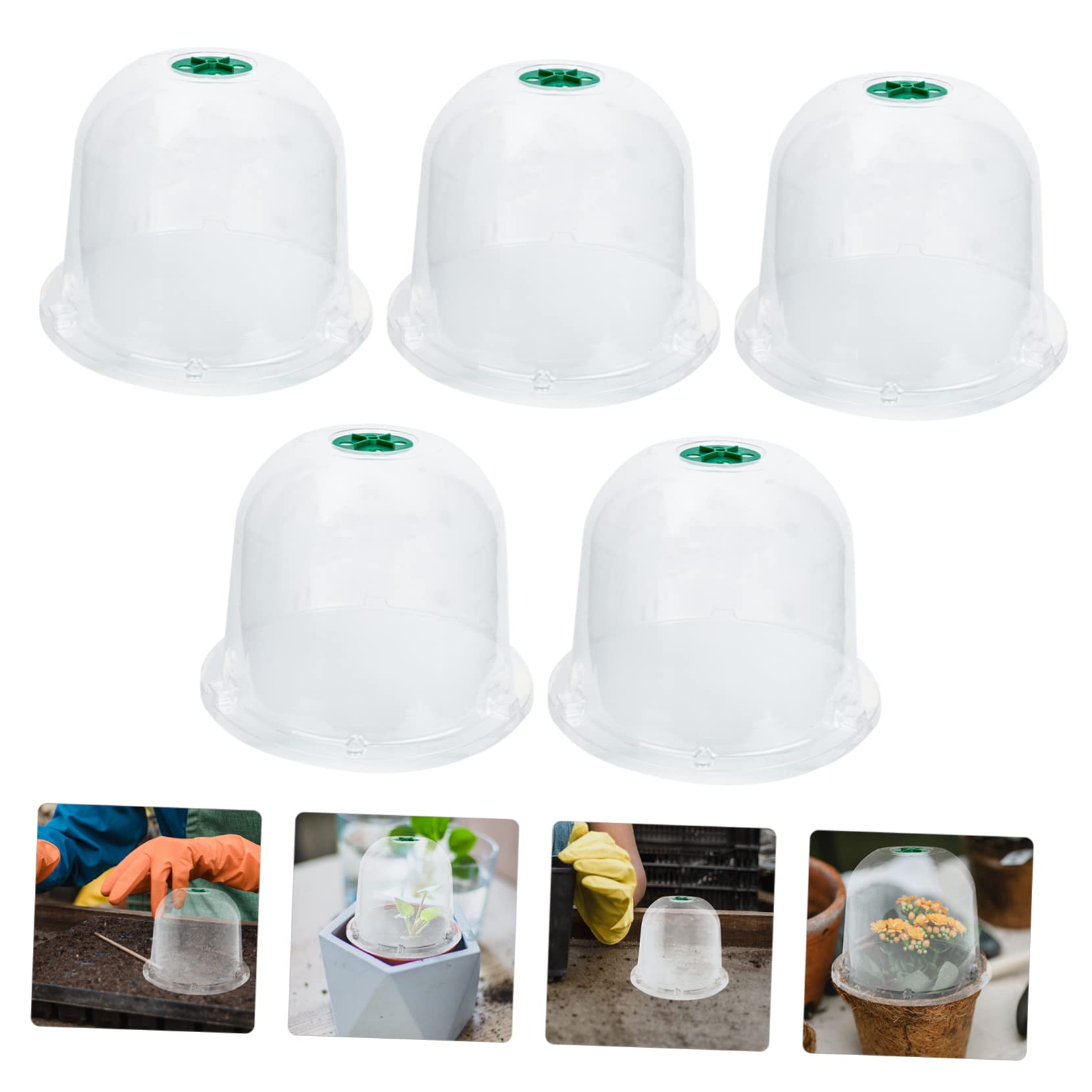 Abaodam 5 Pièces Cloches de Jardin Réutilisables de Plantes Transparent pour Culture et Protection Gel Accessoire de Jardin Durable