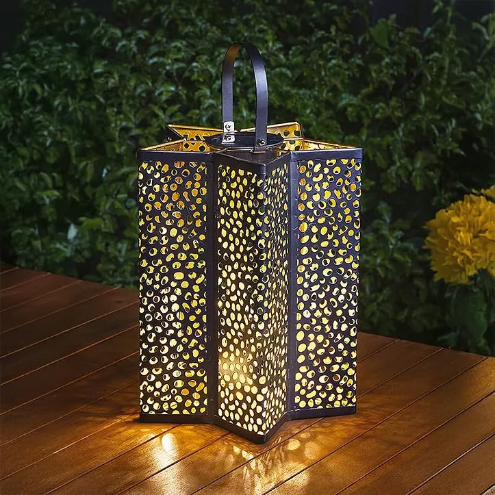 Garden Mile Solar LED Lantern Light for Outdoors Hanging Garden Damasque Lamp Solar Lighting for Outside Silhouette Lighting for Garden (Celeste Lantern) — image 1