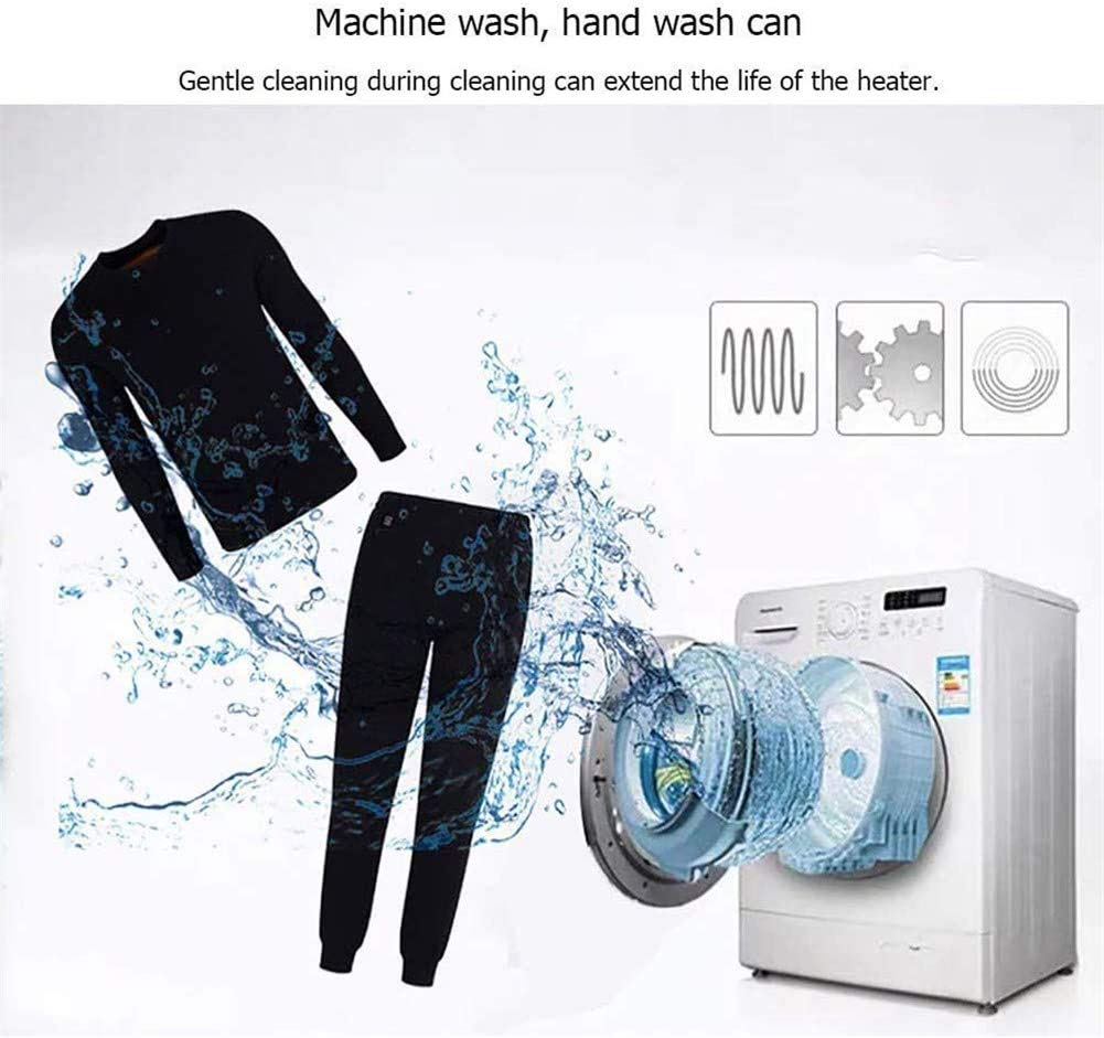Ropa Interior Térmica con Calefacción Eléctrica USB con 12 Zonas De Calefacción 28 Imán Ropa Interior Térmica De Energía Móvil para Esquiar Y Acampar En Invierno,Top Negro Masculino,XXL