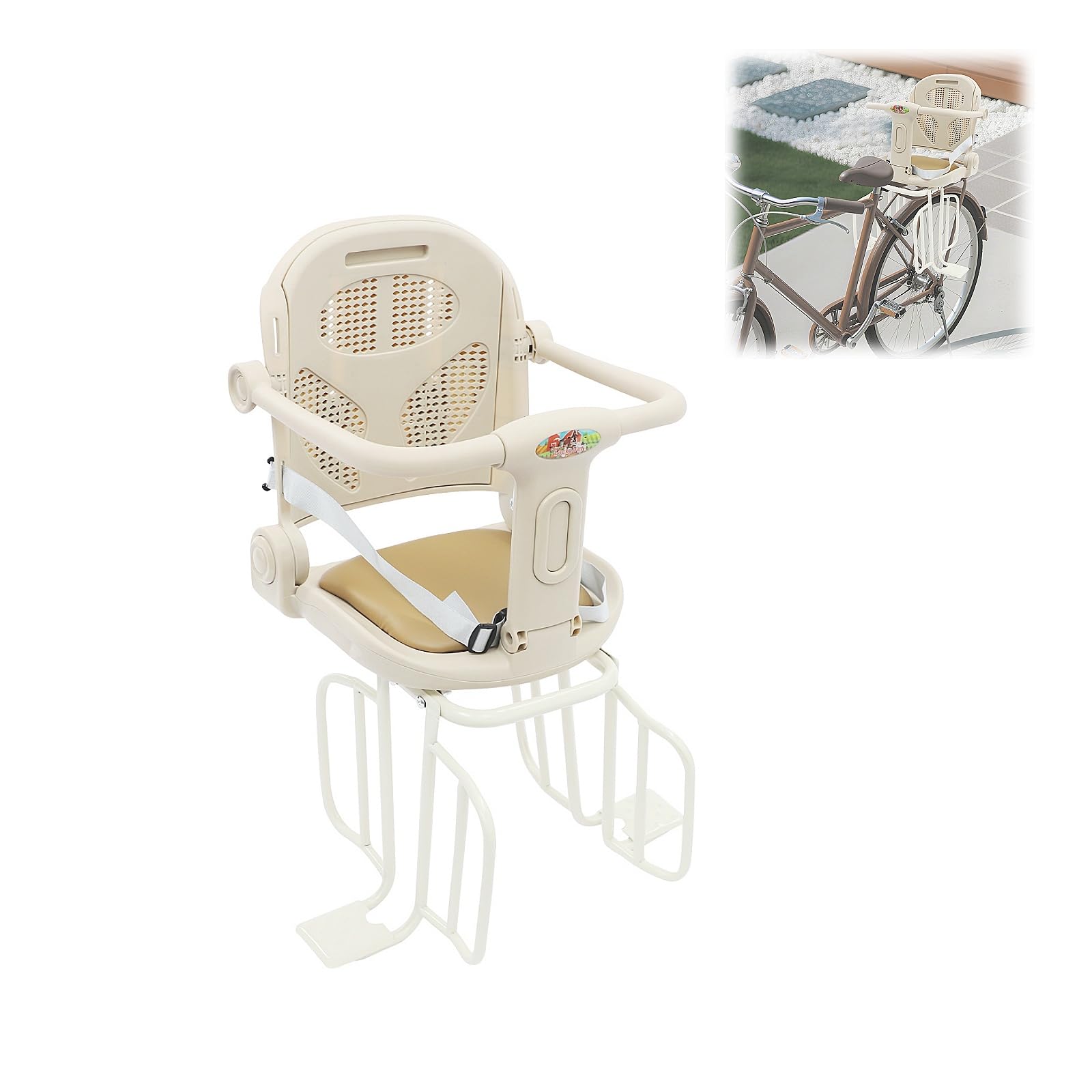 Siège de vélo arrière pour enfants de 1 à 8 ans - Avec dossier réglable et ceinture de sécurité