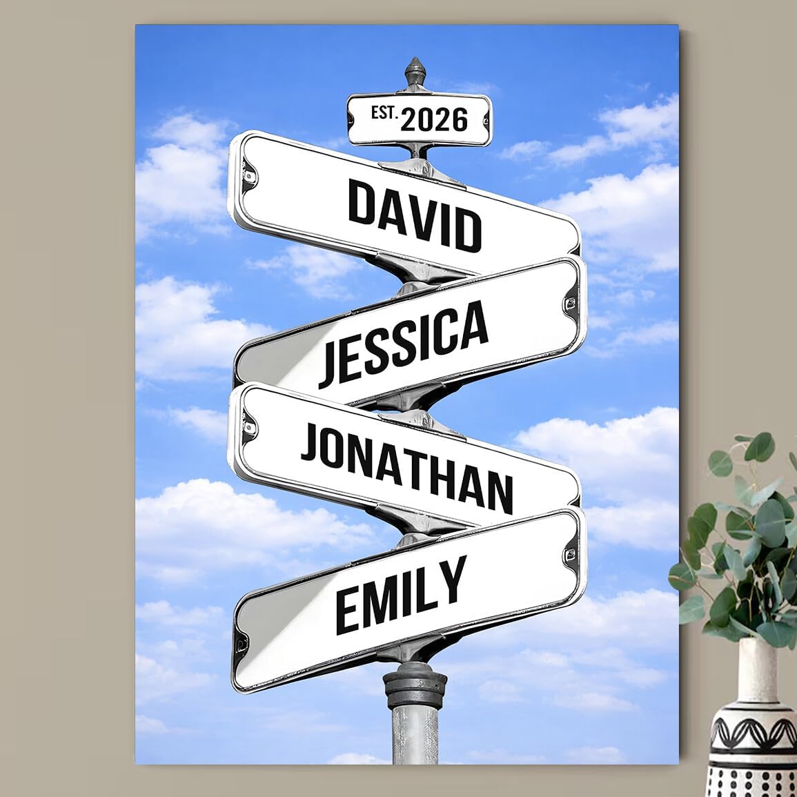 Amazon.com: Personalized Family Names Vintage Street Sign Canvas ...